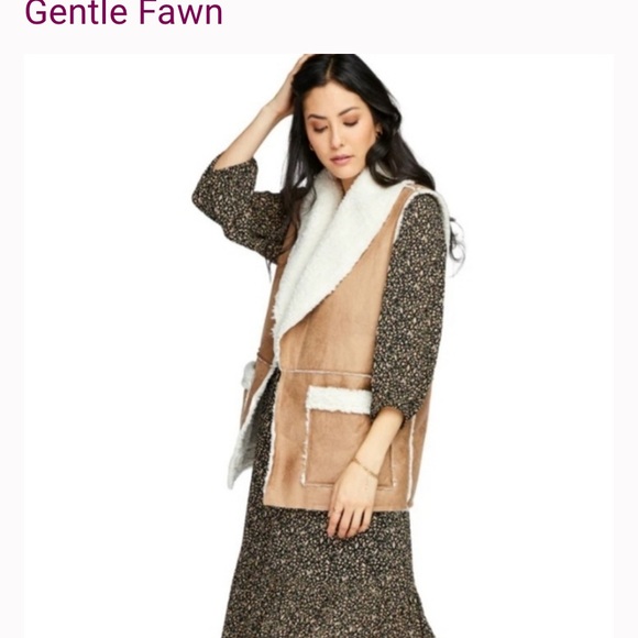 Gentle Fawn Eden faux suede shearling vest like new! - Picture 1 of 8
